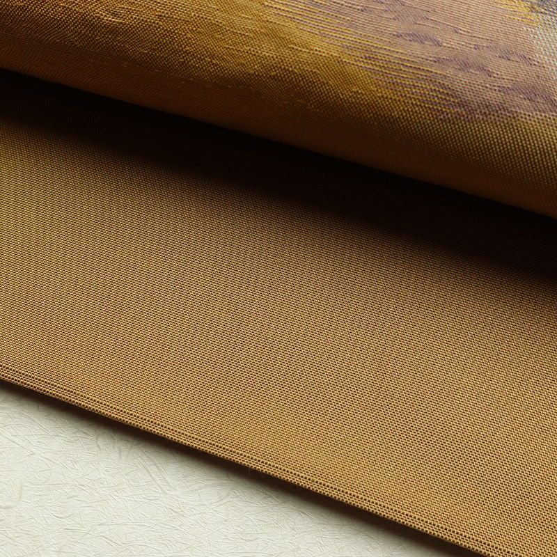 袋帯 太鼓柄 一般用 正絹 幾何学柄・抽象柄 帯 黄・黄土色_画像8