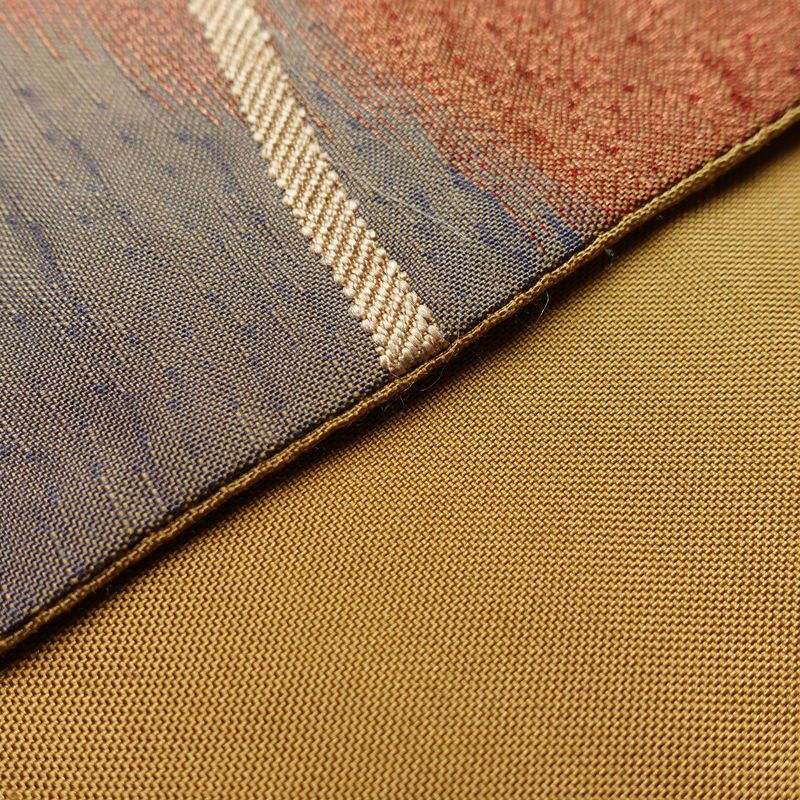 袋帯 太鼓柄 一般用 正絹 幾何学柄・抽象柄 帯 黄・黄土色_画像13