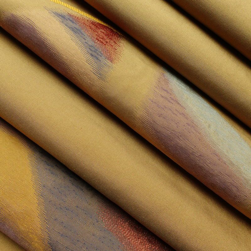 袋帯 太鼓柄 一般用 正絹 幾何学柄・抽象柄 帯 黄・黄土色_画像20