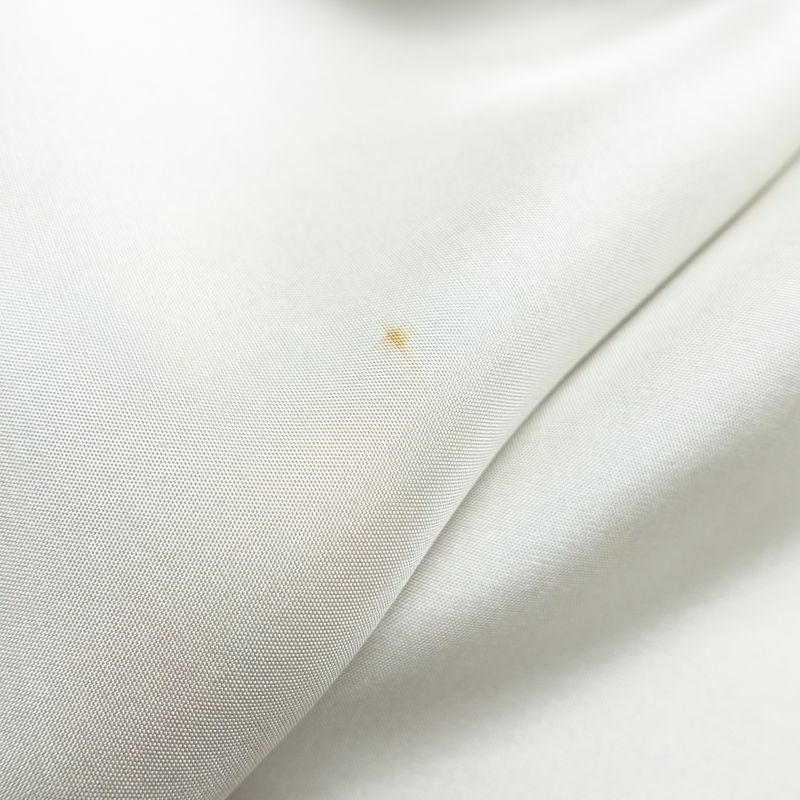 小紋 良品 縮緬 正絹 幾何学柄・抽象柄 袷仕立て 身丈156cm 裄丈65.5cm 着物 黄・黄土色_画像18