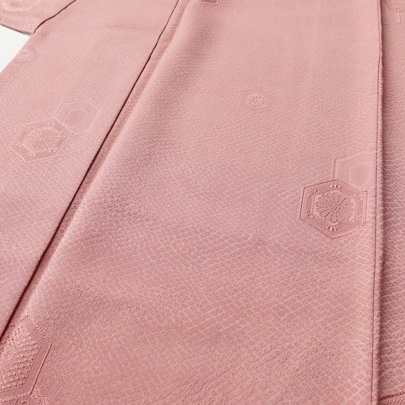 色無地 良品 しつけ糸付き 正絹 古典柄 袷仕立て 身丈167cm 裄丈66.5cm フォーマル 着物 ピンク_画像5