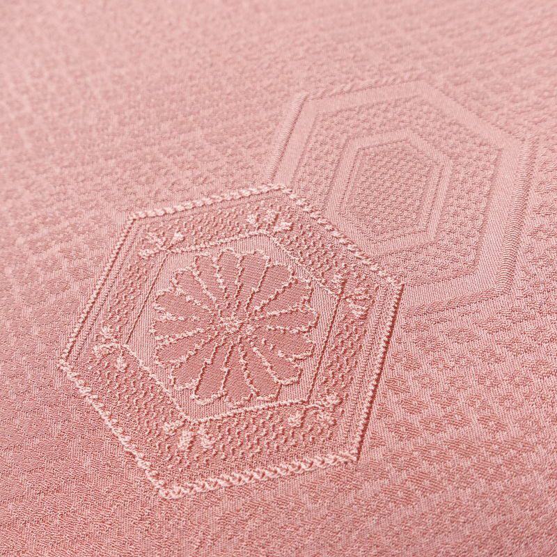 色無地 良品 しつけ糸付き 正絹 古典柄 袷仕立て 身丈167cm 裄丈66.5cm フォーマル 着物 ピンク_画像6