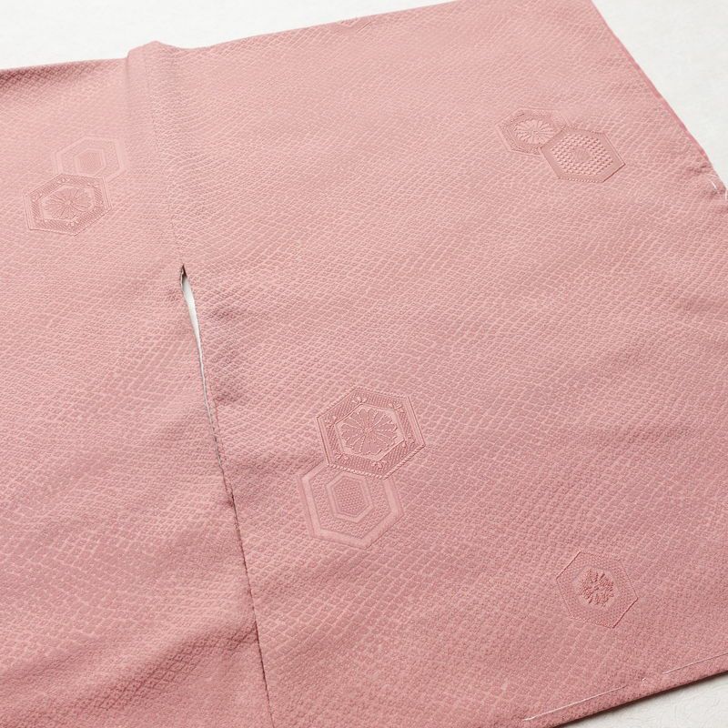 色無地 良品 しつけ糸付き 正絹 古典柄 袷仕立て 身丈167cm 裄丈66.5cm フォーマル 着物 ピンク_画像12