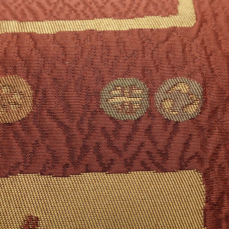 袋帯 ふくれ織 六通柄 良品 一般用 正絹 古典柄 橙_画像5