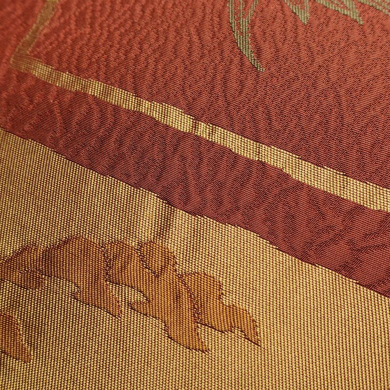 袋帯 ふくれ織 六通柄 良品 一般用 正絹 古典柄 橙_画像7