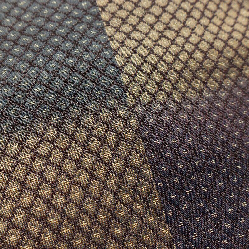 袋帯 全通柄 一般用 正絹 チェック・格子柄 多色使い_画像4