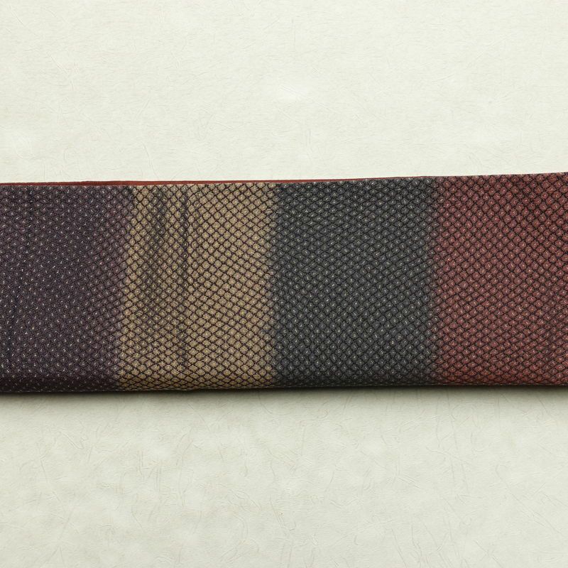 袋帯 全通柄 一般用 正絹 チェック・格子柄 多色使い_画像14