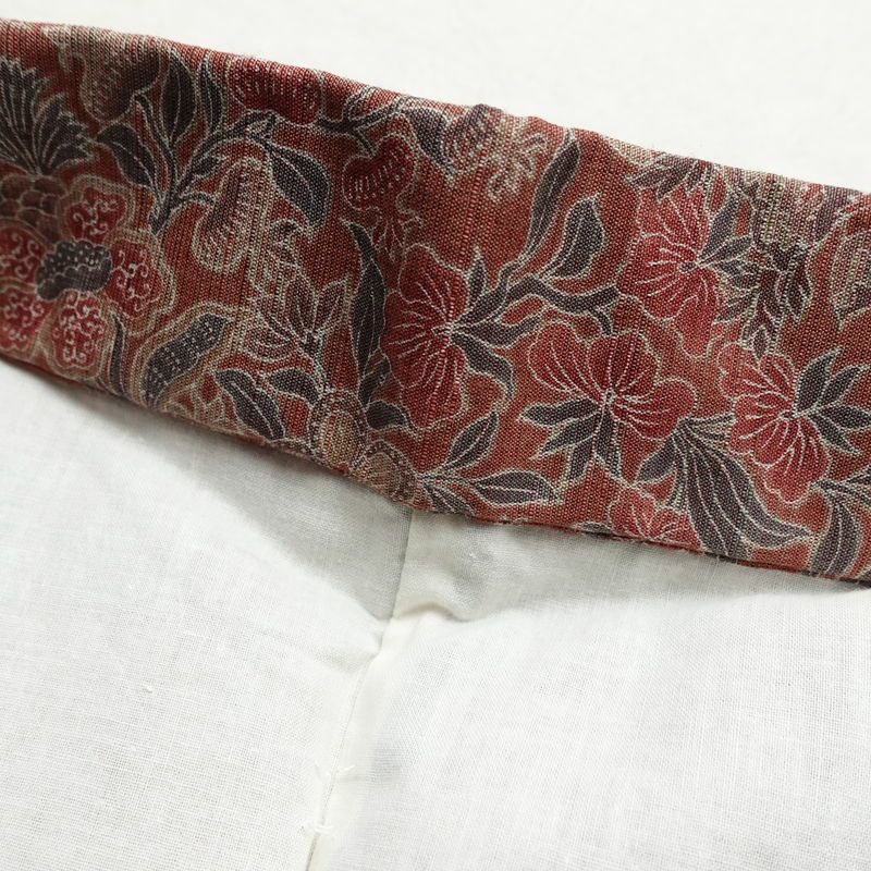 小紋 紬地 美品 胴抜き仕立て しつけ糸付き 正絹 幾何学柄・抽象柄 身丈165cm 裄丈67cm 茶_画像18