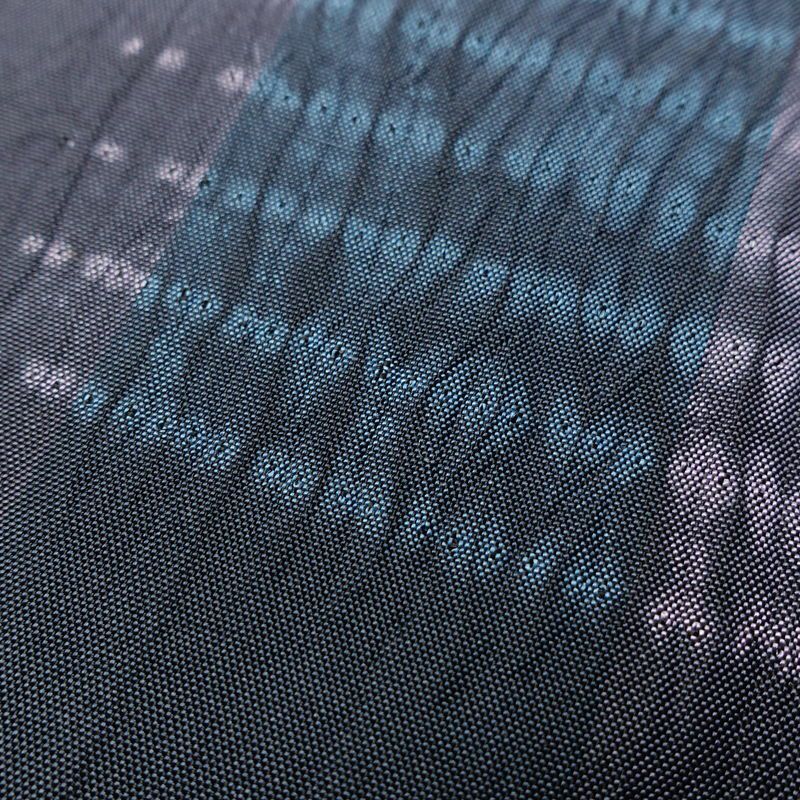 大島紬 証紙あり 絞り 正絹 縞柄・線柄 袷仕立て 身丈162cm 裄丈67cm 青・紺_画像7