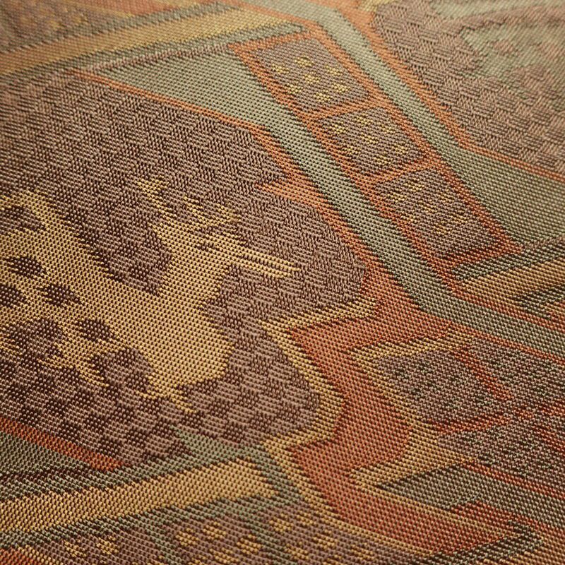 袋帯 六通柄 一般用 正絹 人物・動物柄 茶_画像5