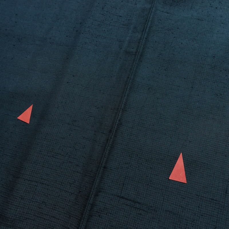 紬 しつけ糸付き 正絹 無地 袷仕立て 身丈157cm 裄丈63.5cm 青・紺_画像10