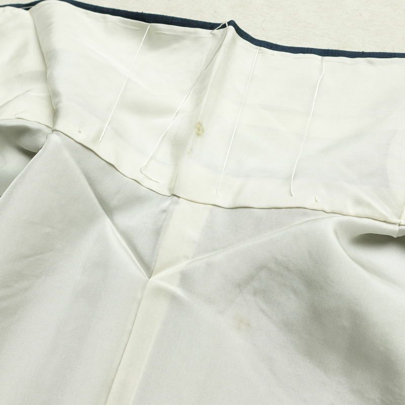 紬 しつけ糸付き 正絹 無地 袷仕立て 身丈157cm 裄丈63.5cm 青・紺_画像17