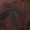 紬 正絹 木の葉・植物柄 袷仕立て 身丈156cm 裄丈65cm 小豆・エンジ_画像8