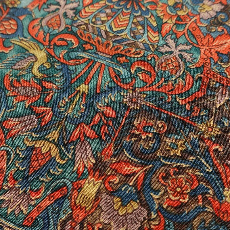 小紋 美品 しつけ糸付き 縮緬 総柄 正絹 幾何学柄・抽象柄 袷仕立て 身丈168cm 裄丈67cm 赤・朱_画像8