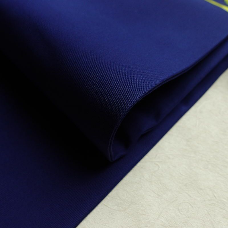 名古屋帯 太鼓柄 正絹 花柄 名古屋仕立て 青・紺_画像18