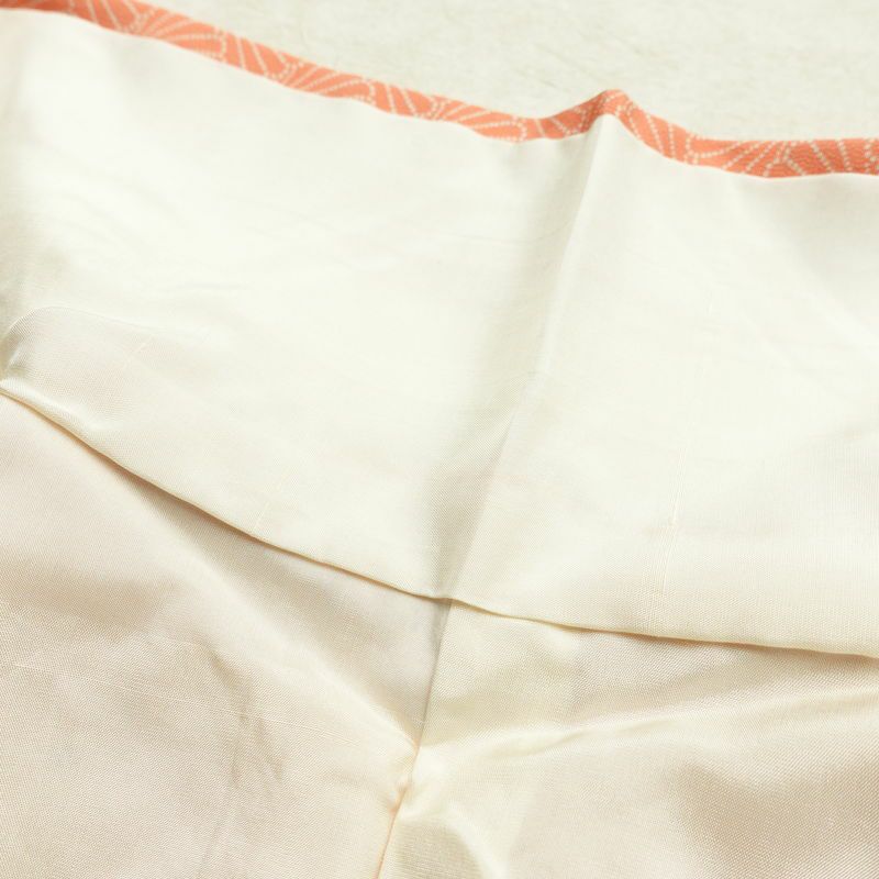 小紋 しつけ糸付き 縮緬 付下小紋 正絹 古典柄 袷仕立て 身丈157.5cm 裄丈64cm ピンク_画像19