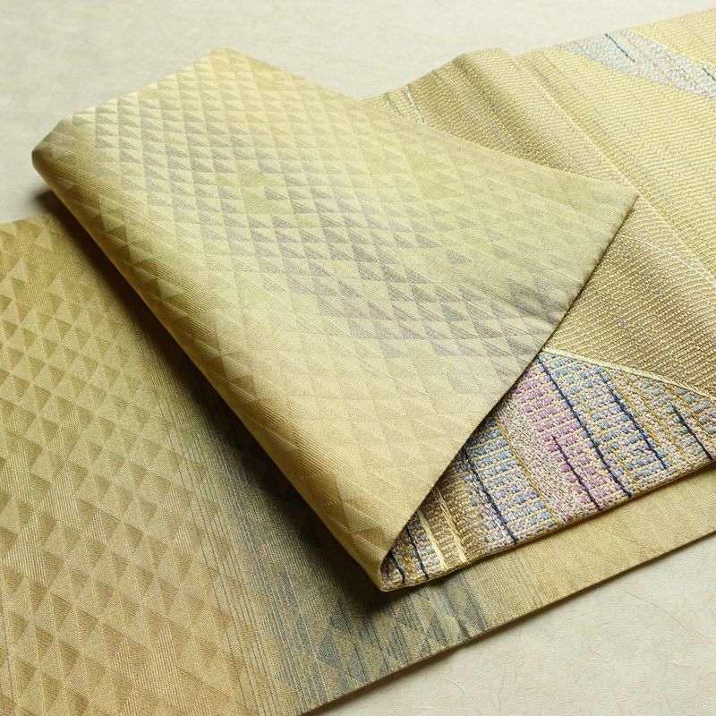 袋帯 六通柄 良品 飾り付き フォーマル用 正絹 流水・波柄 クリーム_画像10