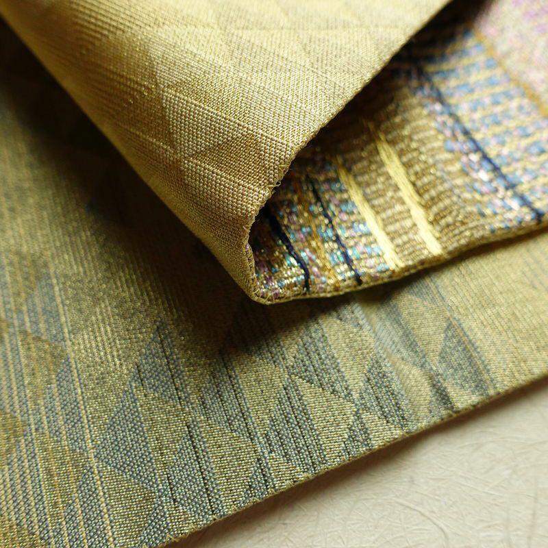 袋帯 六通柄 良品 飾り付き フォーマル用 正絹 流水・波柄 クリーム_画像11