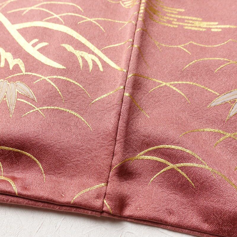 訪問着 正絹 古典柄 袷仕立て 身丈163.5cm 裄丈64.5cm 箔 金彩 ピンク_画像8