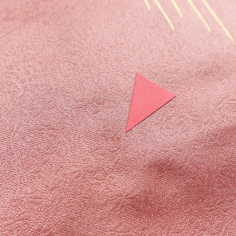 訪問着 正絹 古典柄 袷仕立て 身丈163.5cm 裄丈64.5cm 箔 金彩 ピンク_画像15