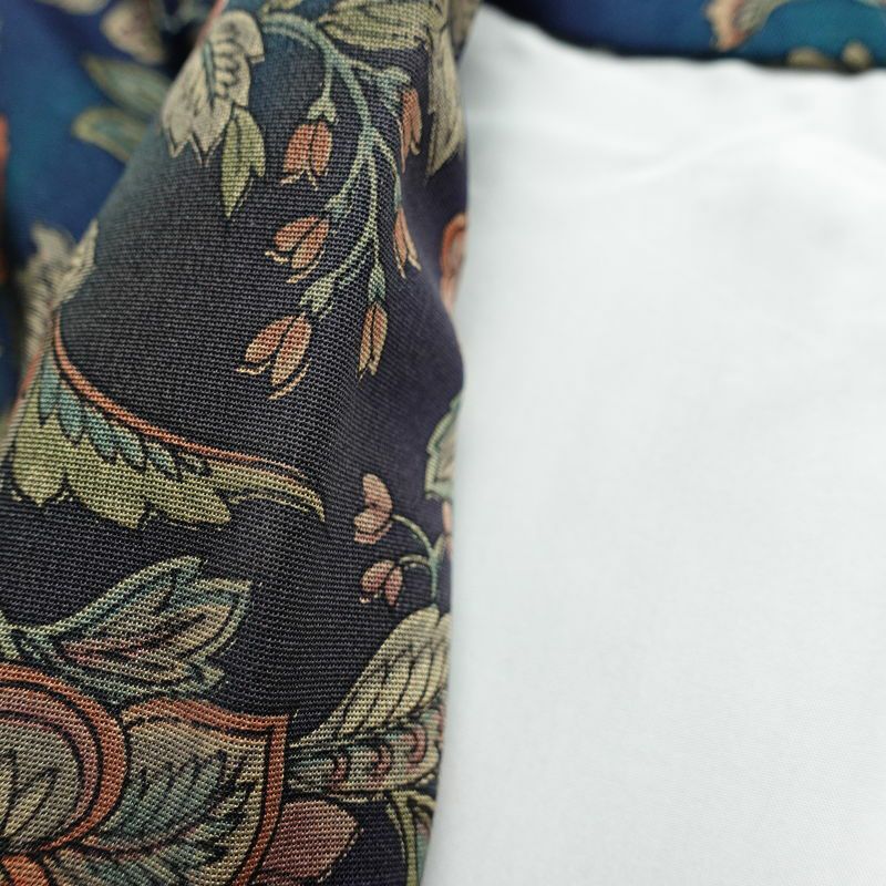 小紋 総柄 正絹 花柄 袷仕立て 身丈149cm 裄丈64cm 青・紺_画像14