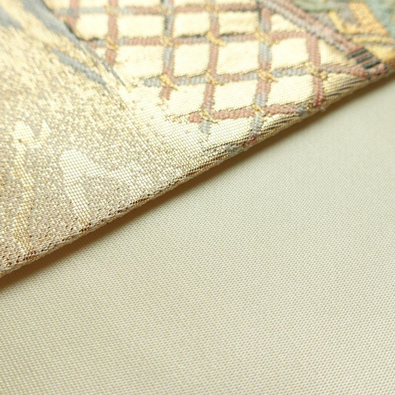 袋帯 六通柄 フォーマル用 正絹 流水御所解紋 風景柄 箔 金・銀_画像11