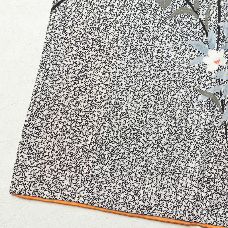 訪問着 正絹 花柄 袷仕立て 身丈162cm 裄丈67cm 箔 グレー_画像11