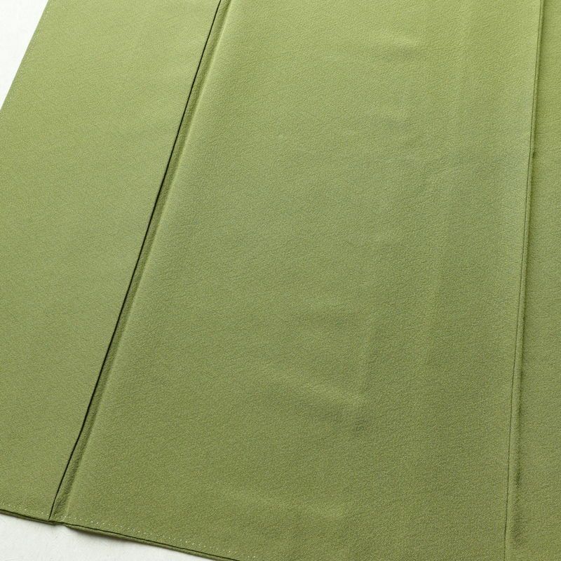 色無地 縮緬 一つ紋付き 正絹 無地 袷仕立て 身丈159cm 裄丈65.5cm 緑・うぐいす色_画像4