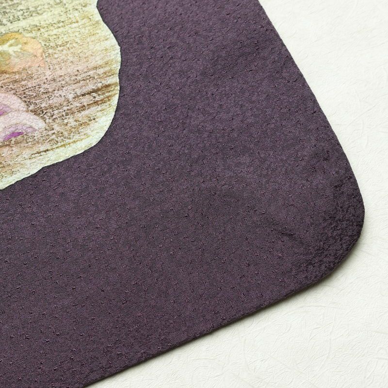 付け下げ 正絹 花柄 袷仕立て 身丈159.5cm 裄丈47cm 孔雀 紫・藤色_画像16