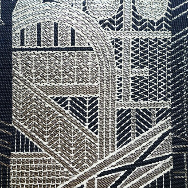 袋帯 六通柄 良品 フォーマル用 正絹 幾何学柄・抽象柄 モダン 青・紺_画像4