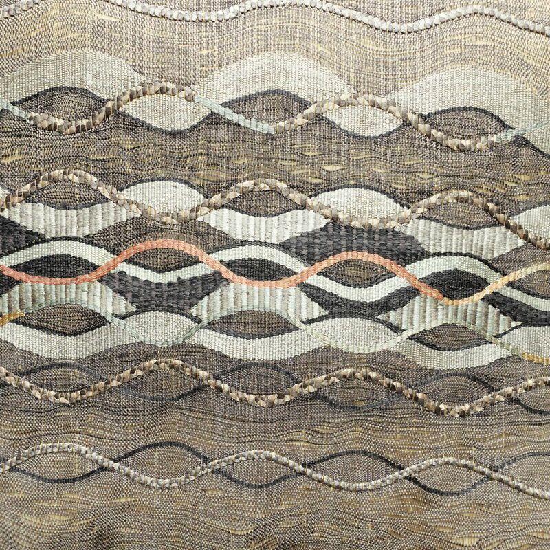 袋帯 すくい織 太鼓柄 美品 一般用 正絹 流水・波柄 ベージュ_画像2