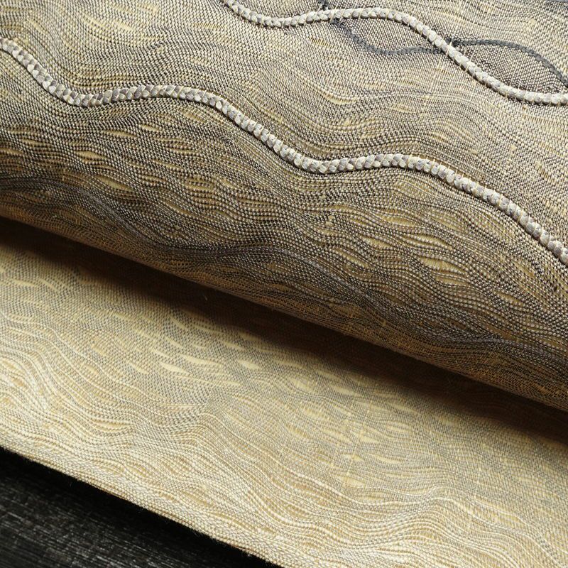 袋帯 すくい織 太鼓柄 美品 一般用 正絹 流水・波柄 ベージュ_画像7