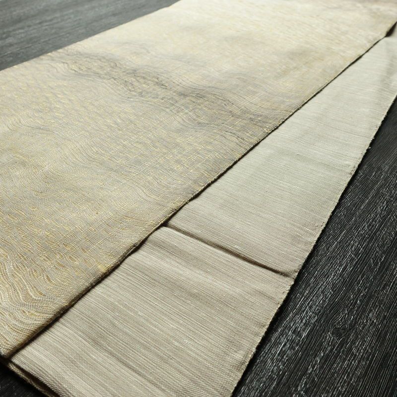 袋帯 すくい織 太鼓柄 美品 一般用 正絹 流水・波柄 ベージュ_画像8