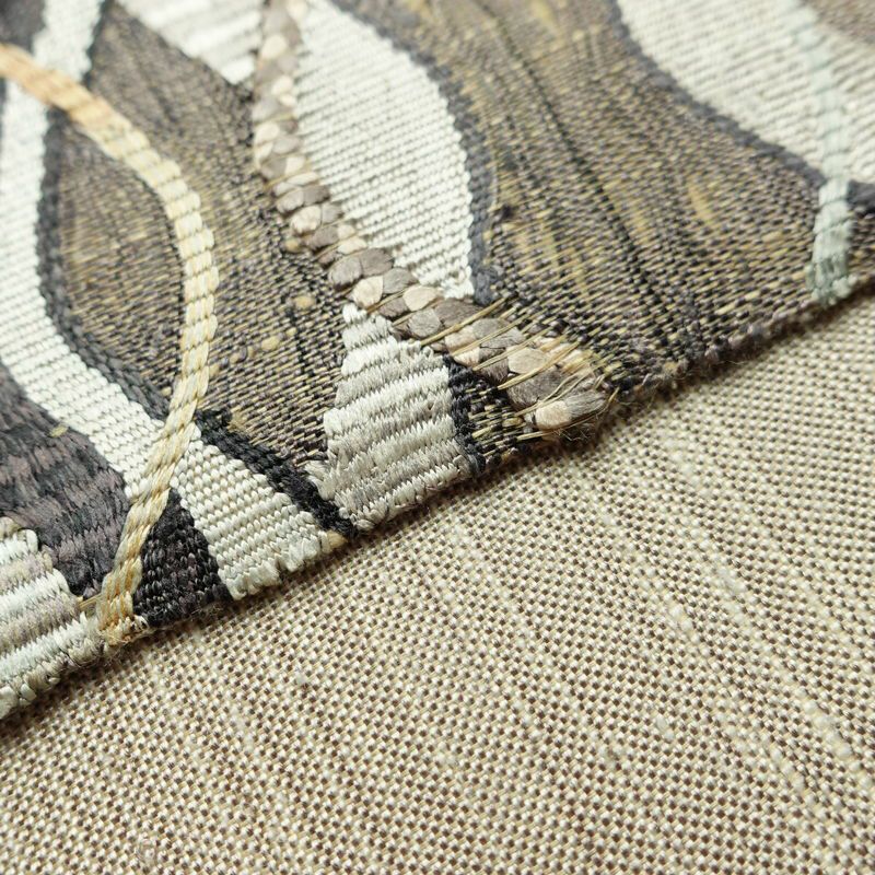 袋帯 すくい織 太鼓柄 美品 一般用 正絹 流水・波柄 ベージュ_画像12