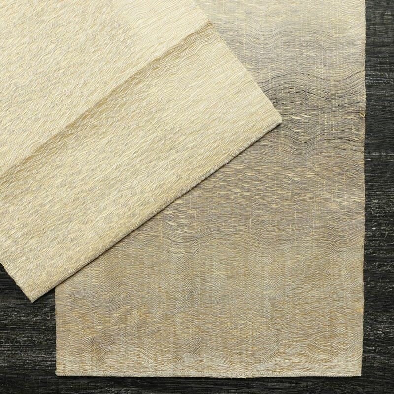 袋帯 すくい織 太鼓柄 美品 一般用 正絹 流水・波柄 ベージュ_画像13