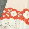 付け下げ 良品 しつけ糸付き 絞り 一つ紋付き 正絹 花柄 袷仕立て 身丈162cm 裄丈65cm ピンク_画像6