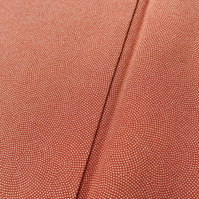 小紋 良品 鮫小紋 落款入り 縮緬 しつけ糸付き 正絹 古典柄 袷仕立て 身丈154.5cm 裄丈64cm 茶_画像7