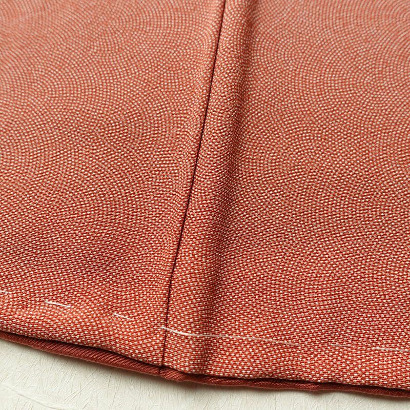 小紋 良品 鮫小紋 落款入り 縮緬 しつけ糸付き 正絹 古典柄 袷仕立て 身丈154.5cm 裄丈64cm 茶_画像8