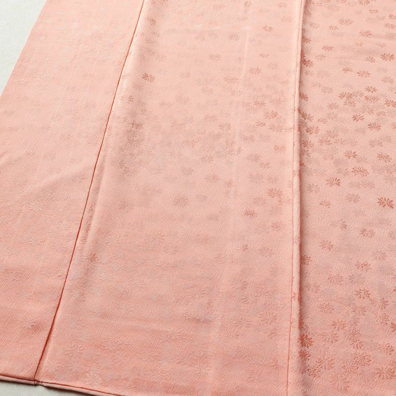 色無地 一つ紋付き 正絹 花柄 袷仕立て 身丈150.5cm 裄丈64cm ピンク_画像4