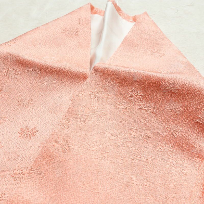 色無地 一つ紋付き 正絹 花柄 袷仕立て 身丈150.5cm 裄丈64cm ピンク_画像16