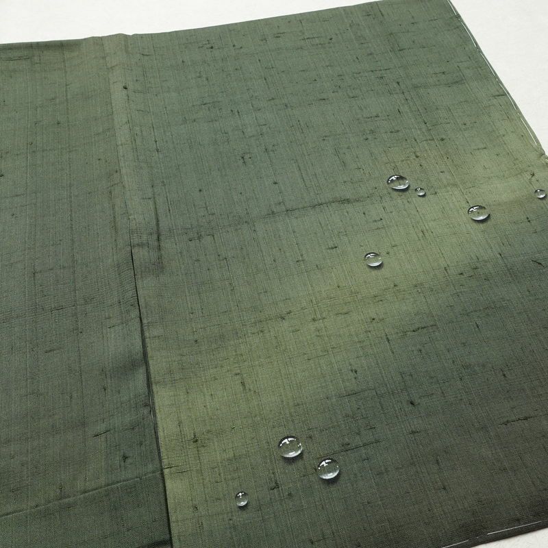 付け下げ 紬地 落款入り しつけ糸付き 正絹 その他の柄 袷仕立て 身丈166cm 裄丈70cm 箔 緑・うぐいす色_画像11