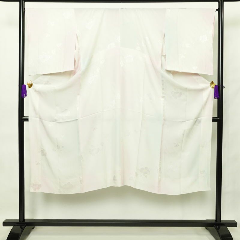 長襦袢 正絹 花柄 袖無双・胴抜き ぼかし 身丈137cm 裄丈67.5cm ピンク_画像1