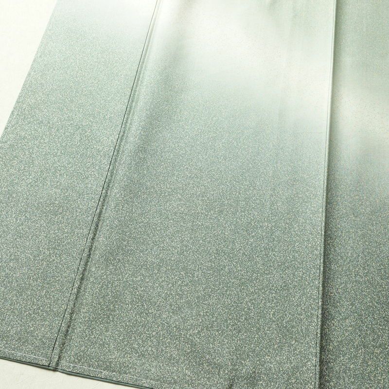 付け下げ 美品 しつけ糸付き 紬地 正絹 その他の柄 袷仕立て 身丈173.5cm 裄丈70cm 緑・うぐいす色_画像4