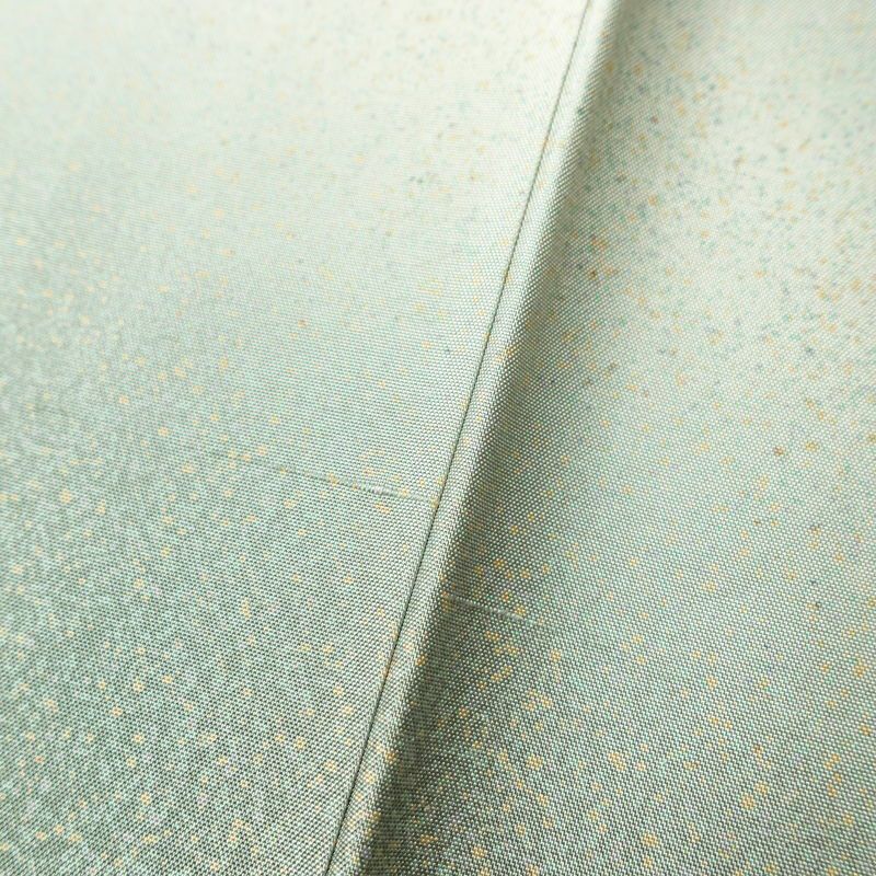 付け下げ 美品 しつけ糸付き 紬地 正絹 その他の柄 袷仕立て 身丈173.5cm 裄丈70cm 緑・うぐいす色_画像7