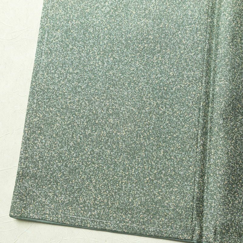 付け下げ 美品 しつけ糸付き 紬地 正絹 その他の柄 袷仕立て 身丈173.5cm 裄丈70cm 緑・うぐいす色_画像9