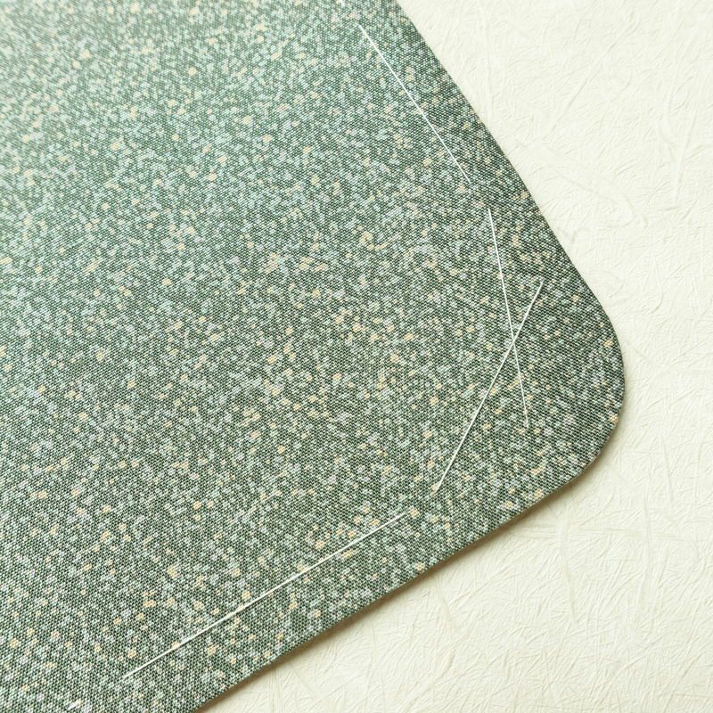 付け下げ 美品 しつけ糸付き 紬地 正絹 その他の柄 袷仕立て 身丈173.5cm 裄丈70cm 緑・うぐいす色_画像13