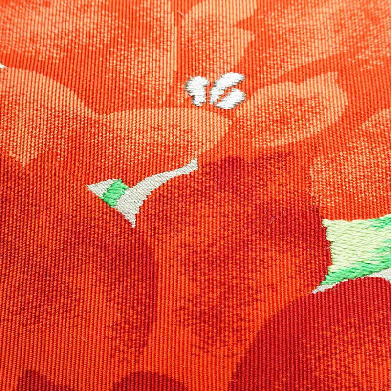 名古屋帯 太鼓柄 正絹 花柄 名古屋仕立て 刺繍 白_画像4