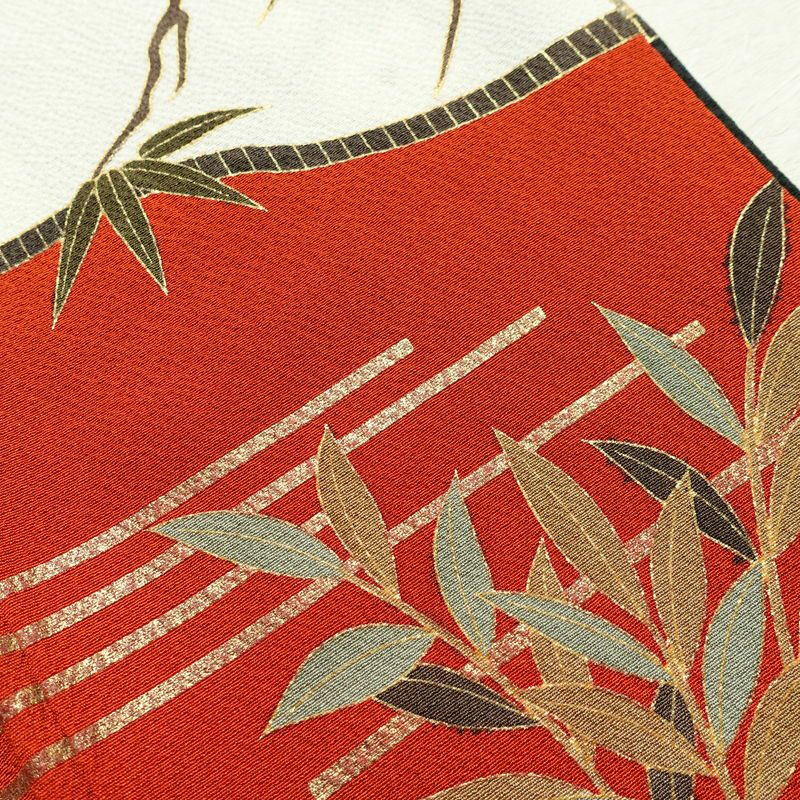 振袖 良品 金駒刺繍 正絹 風景柄 袷仕立て 身丈172cm 裄丈71cm 箔 金彩 モダン 成人式 黒_画像20