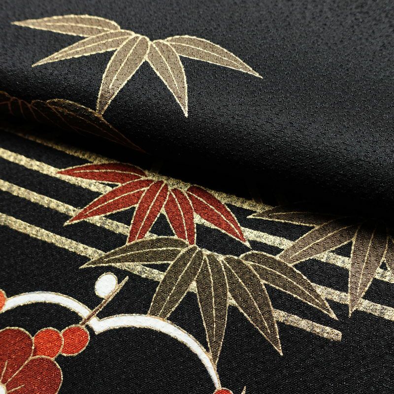 振袖 良品 金駒刺繍 正絹 風景柄 袷仕立て 身丈172cm 裄丈71cm 箔 金彩 モダン 成人式 黒_画像21
