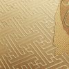 袋帯 六通柄 良品 一般用 正絹 幾何学柄・抽象柄 金糸 帯 黄・黄土色_画像5